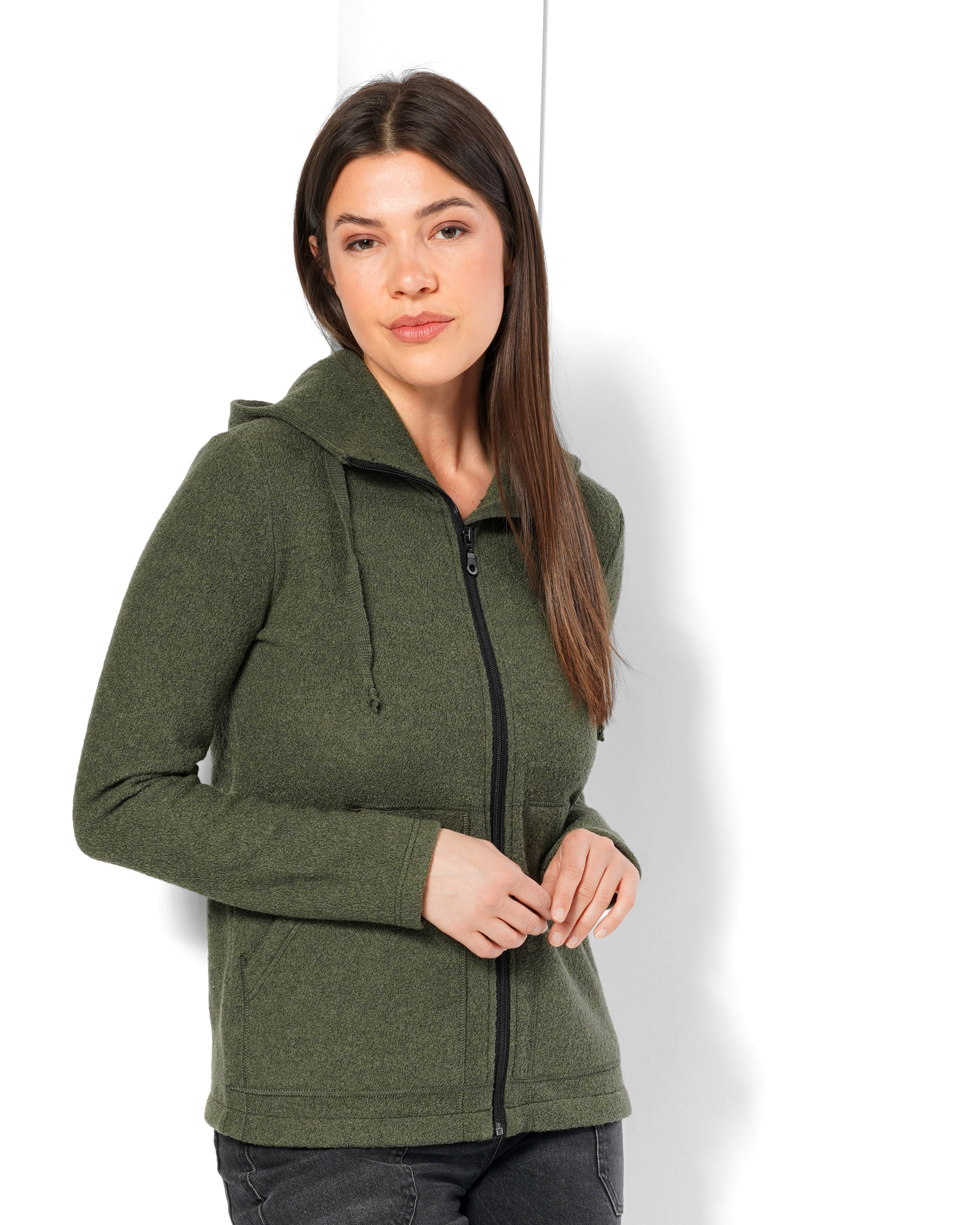 Wollkrepp Kapuzenjacke