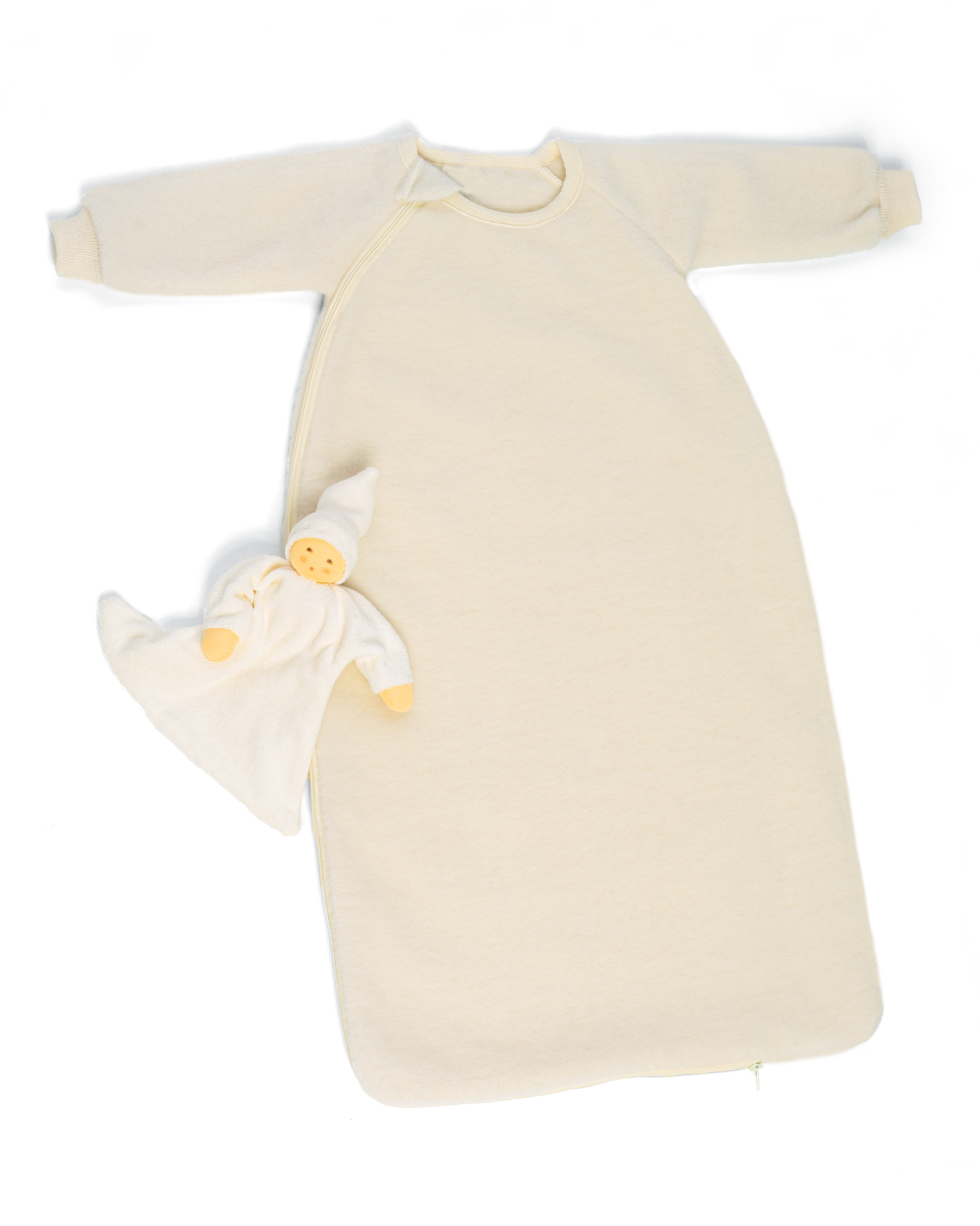 Fleece-Schlafsack mit Arm natur