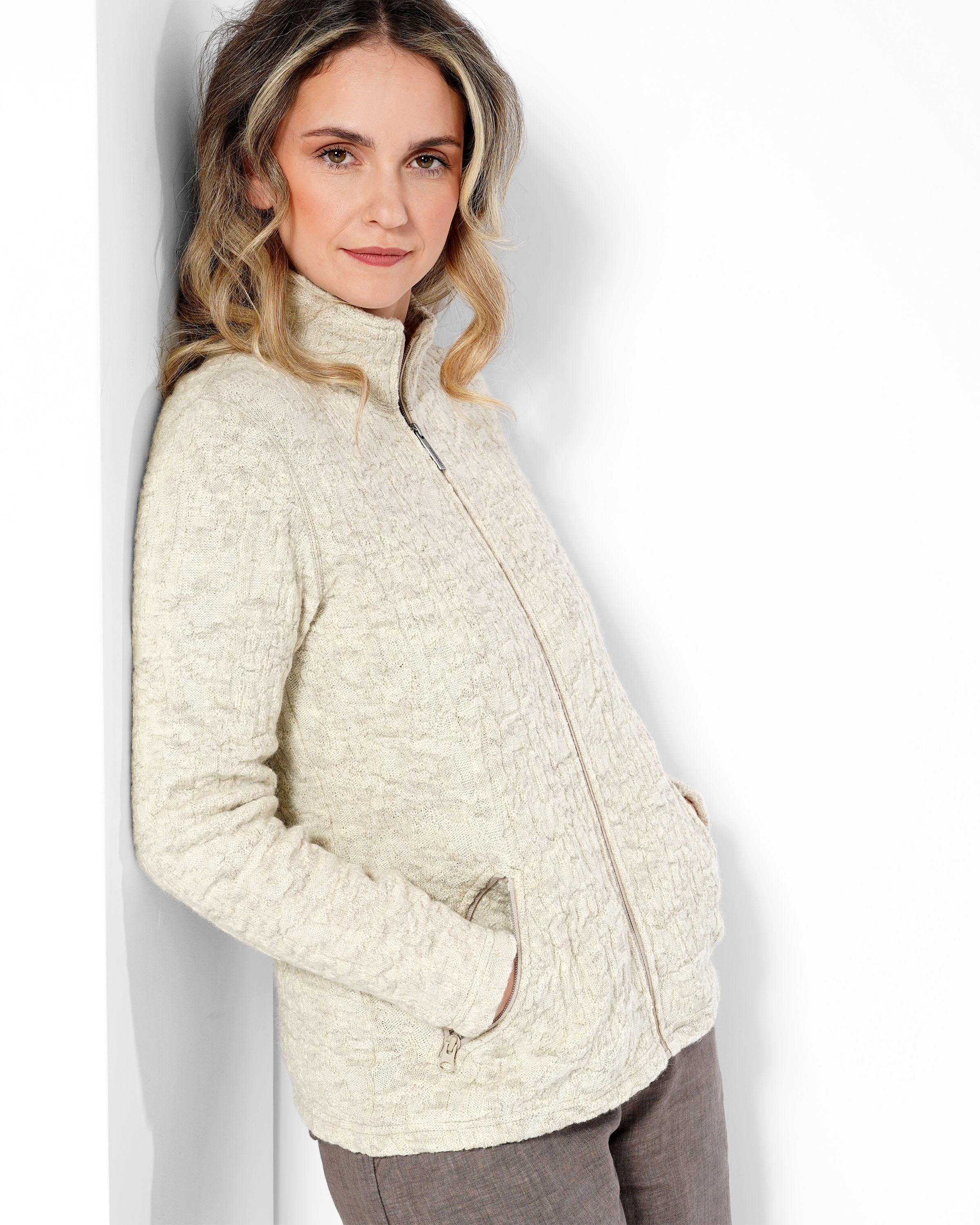 Undyed Jacquard Jacke