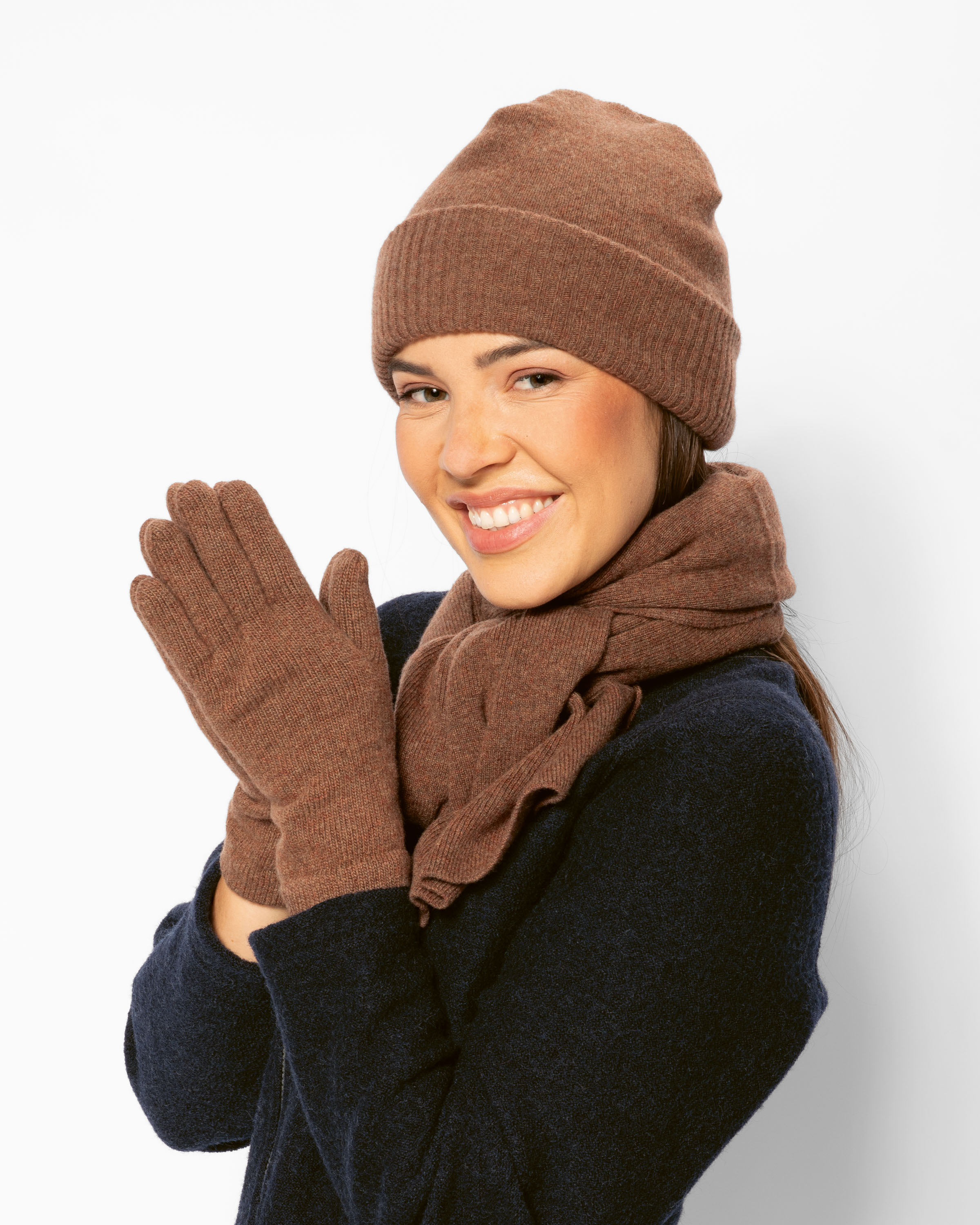 Strickmütze mit Umschlag