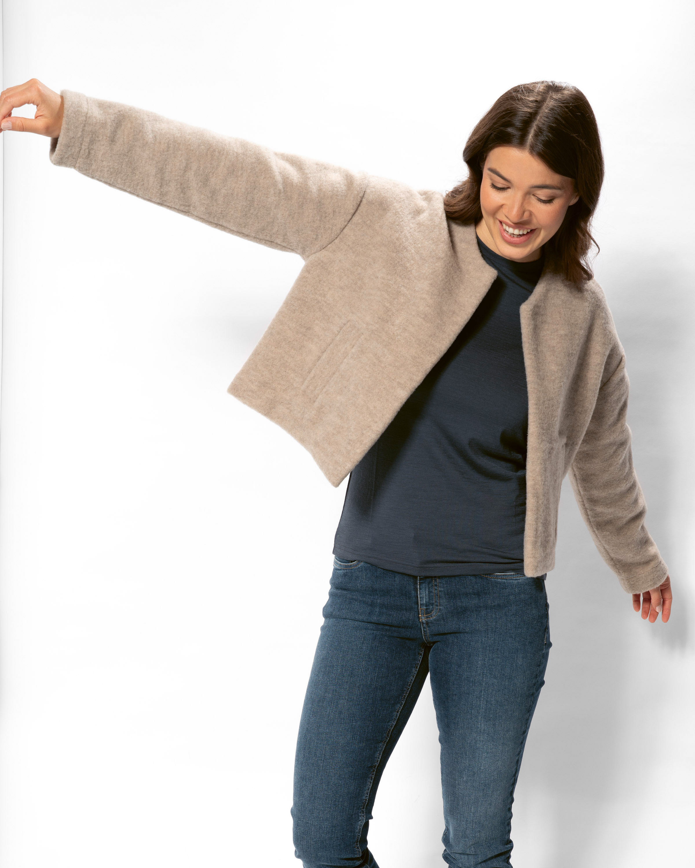 Fleece-Boxyjacke