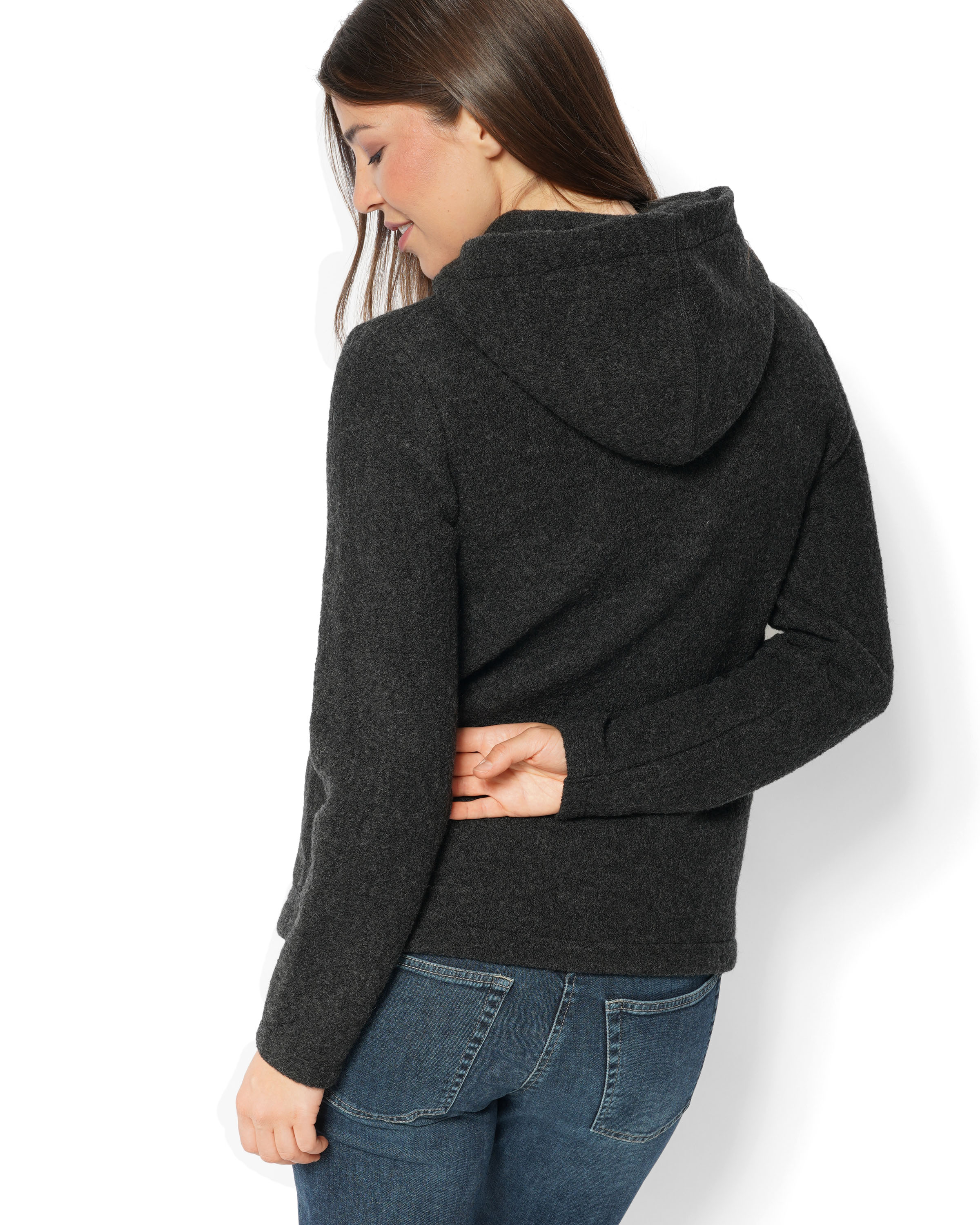 Wollkrepp Kapuzenjacke