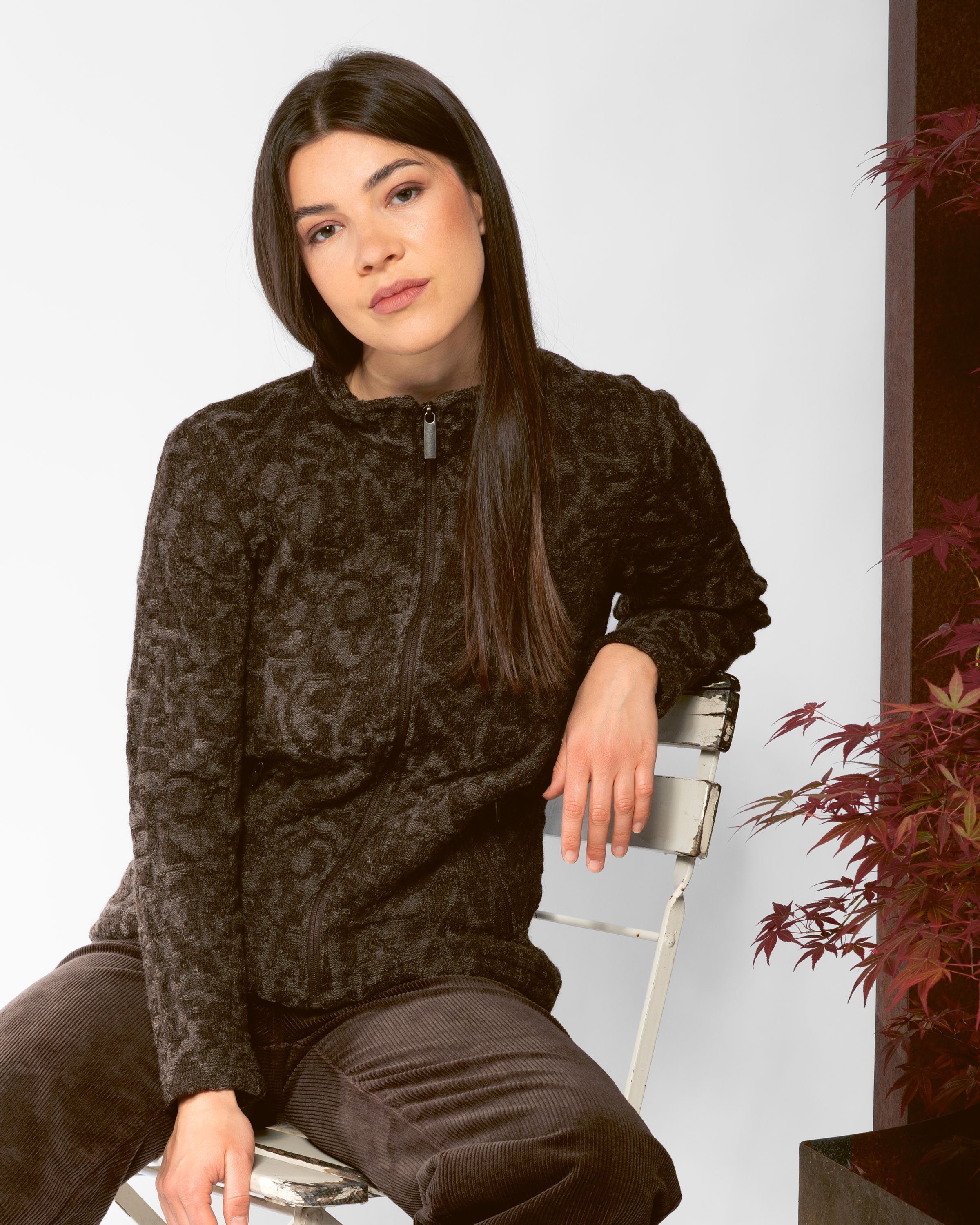 Undyed Jacquard Jacke