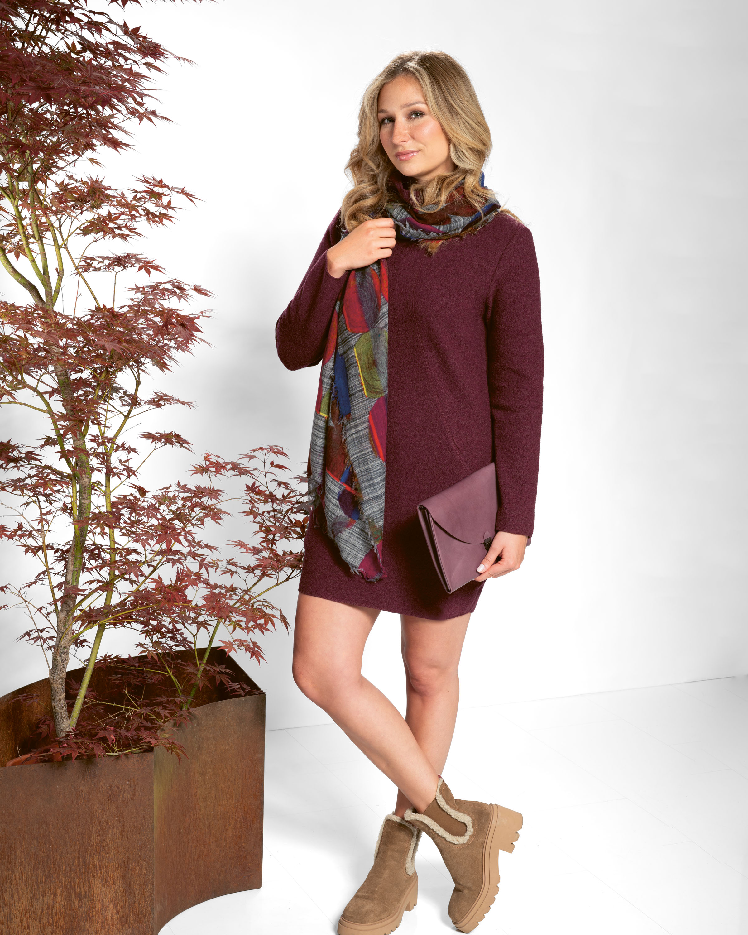 Wollkrepp Kleid