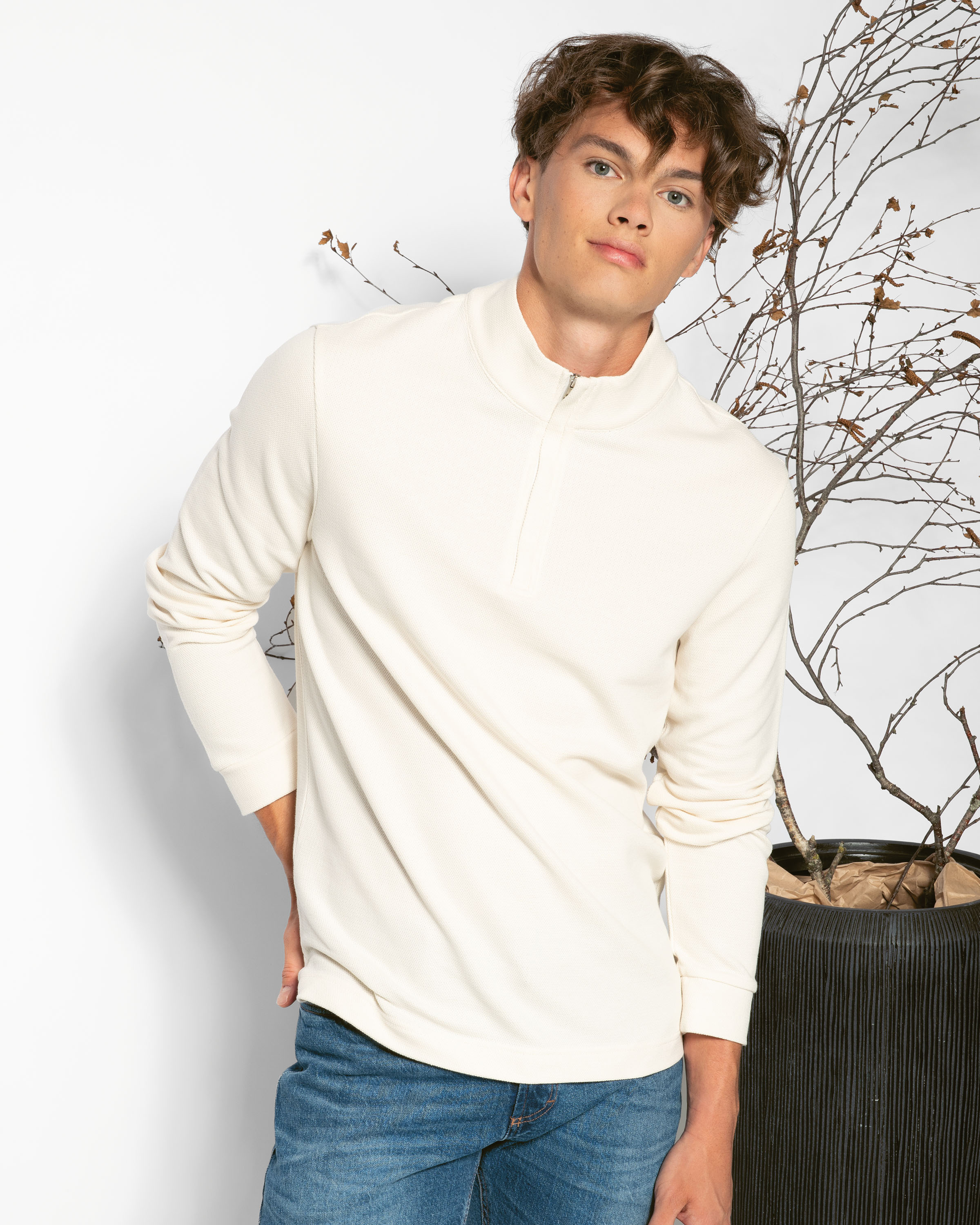 Piqué-Strickpullover
