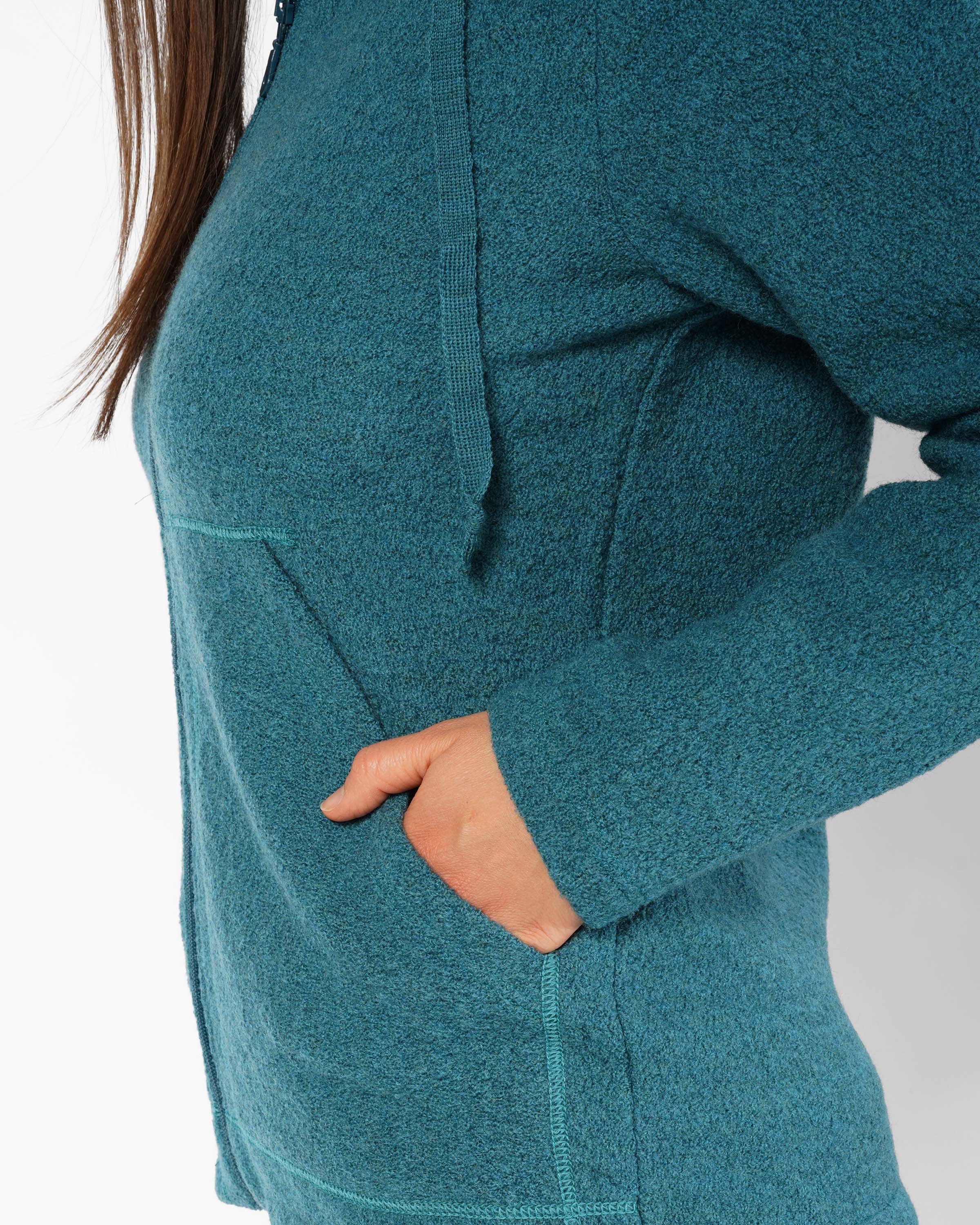 Wollkrepp Kapuzenjacke
