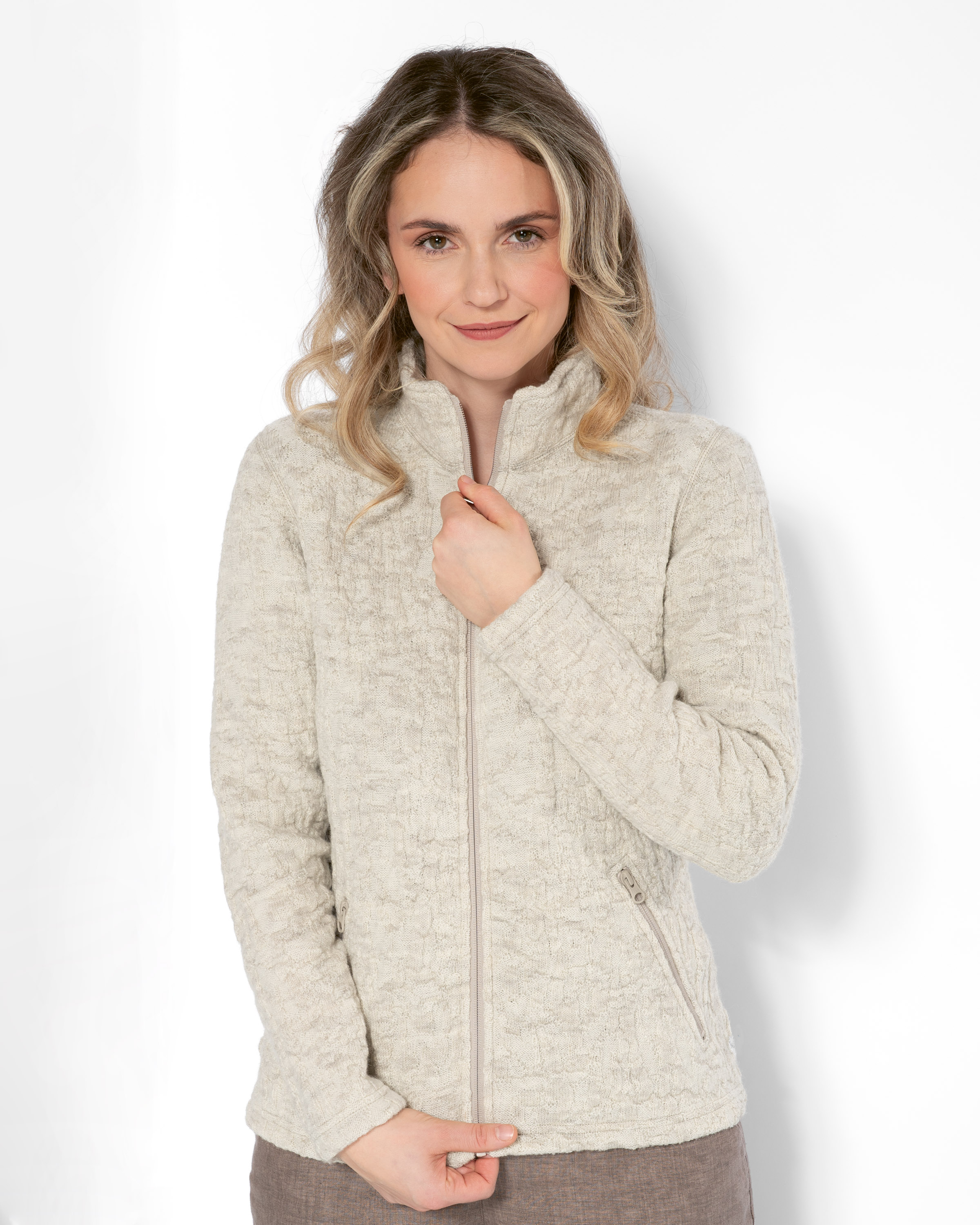 Undyed Jacquard Jacke