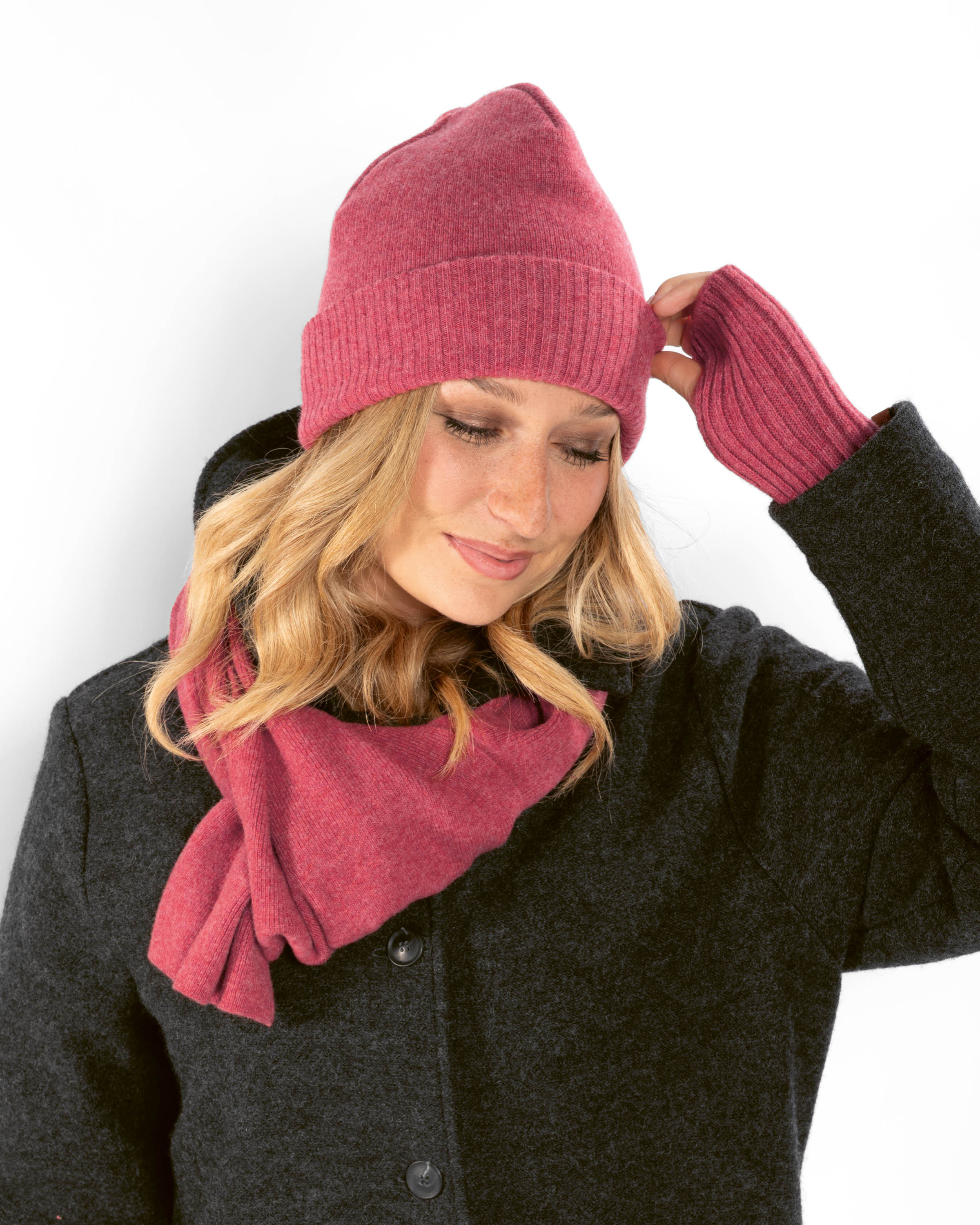 Strickmütze mit Umschlag