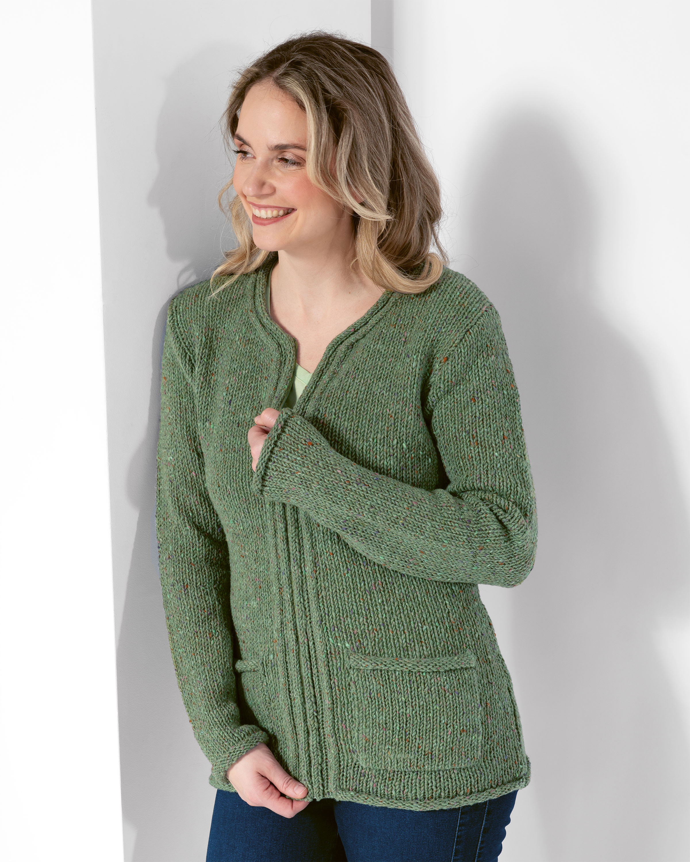 Strickjacke Tweed